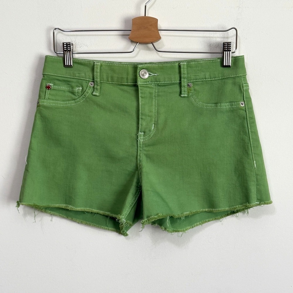 Hudson Gracie Midrise Cut Off Shorts 27 Lime Green 3.5 Inseam Boho Summer Casual
